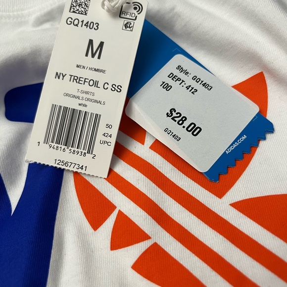 Adidas Men's Originals NYC Trefoil T-Shirt GQ1403 Medium White NWT - Picture 9 of 9
